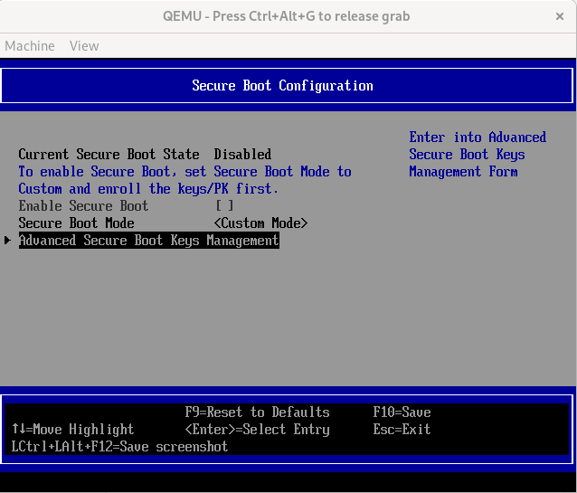 advanced secure boot keys management
