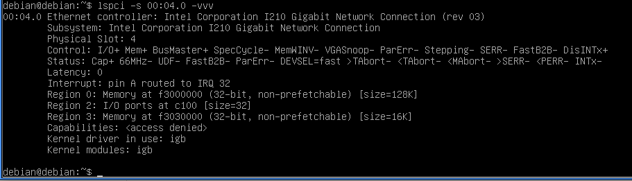 Debian lspci
