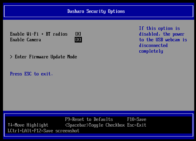 Webcam disable option