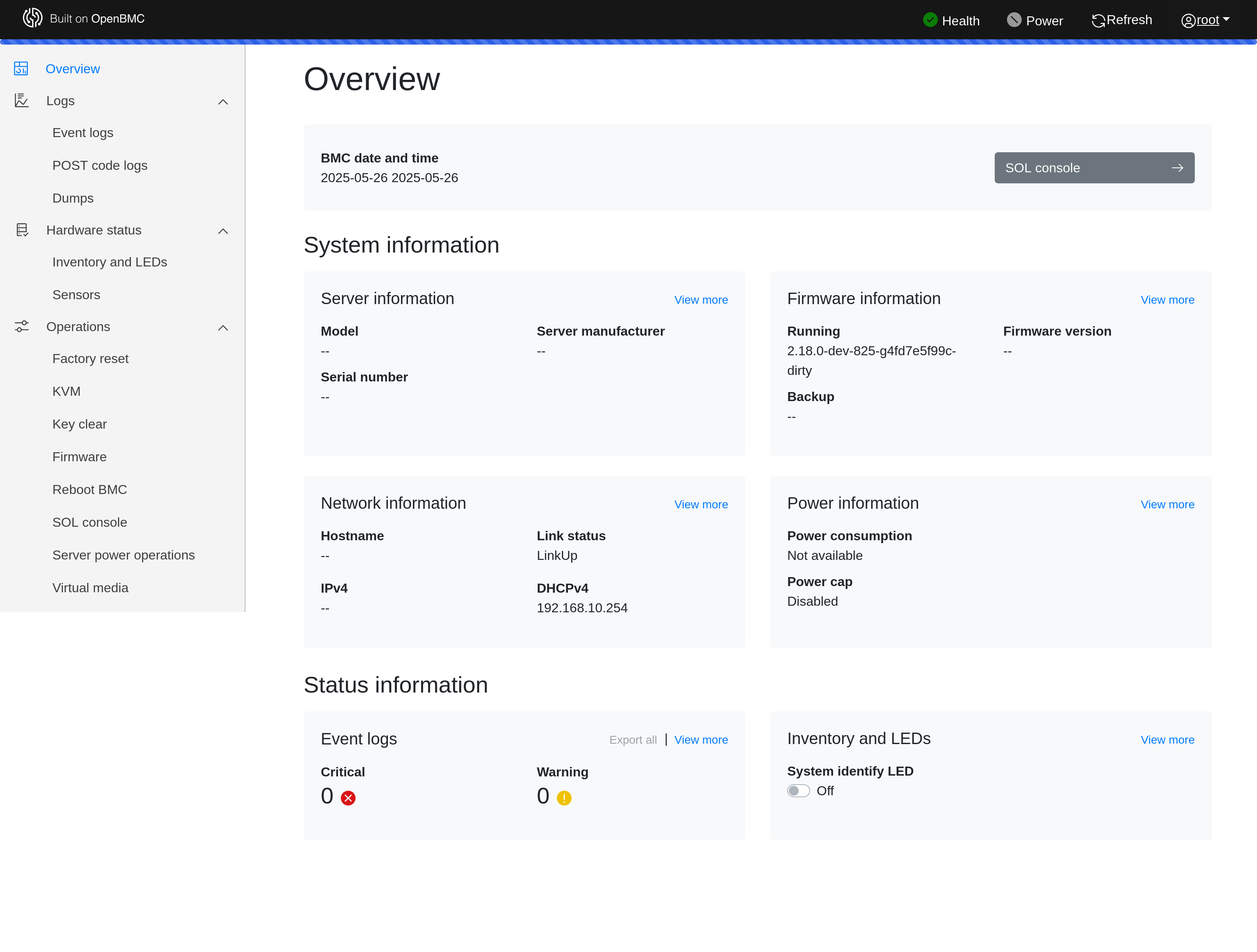 OpenBMC Admin Panel