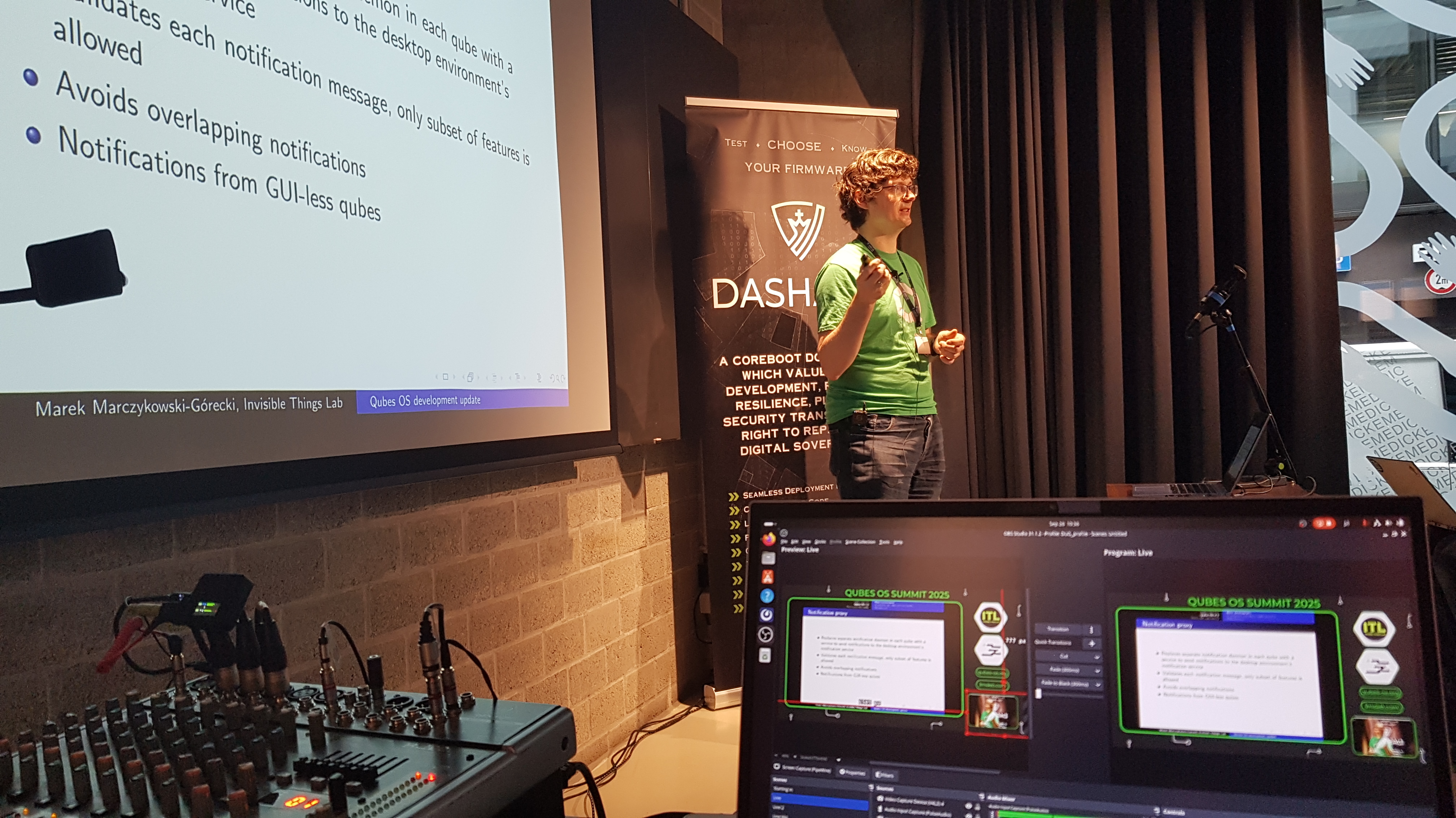 Marek Marczykowski-Górecki presenting Qubes OS 4.3 updates