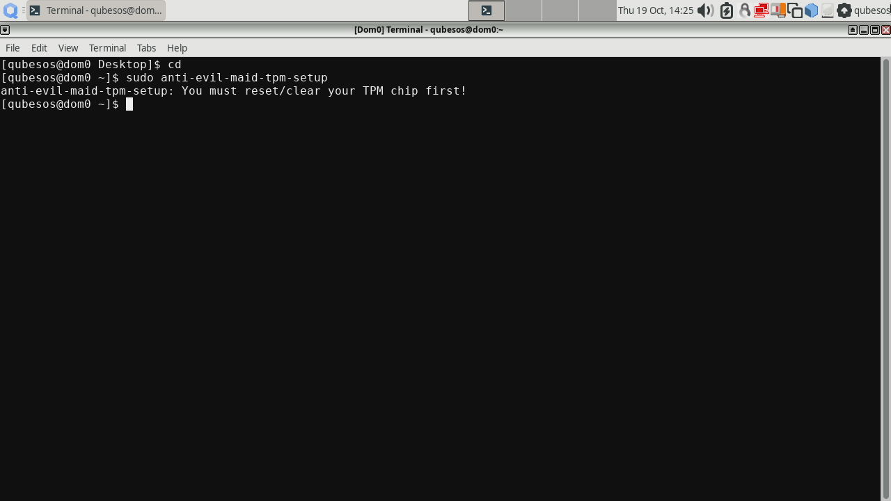 TPM needs to be reset